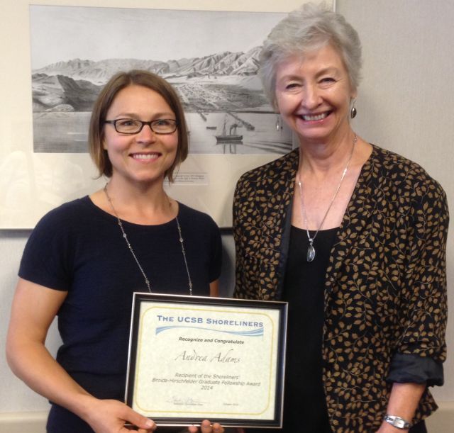 Photo of Andrea receiving an award